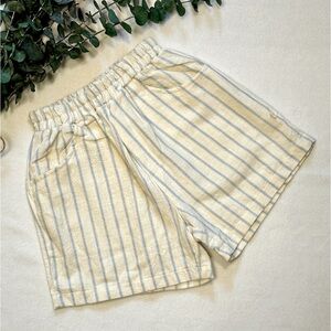 NWT the.lala Sky Blue Textured Woven Stripe Shorts size L 4-5Y